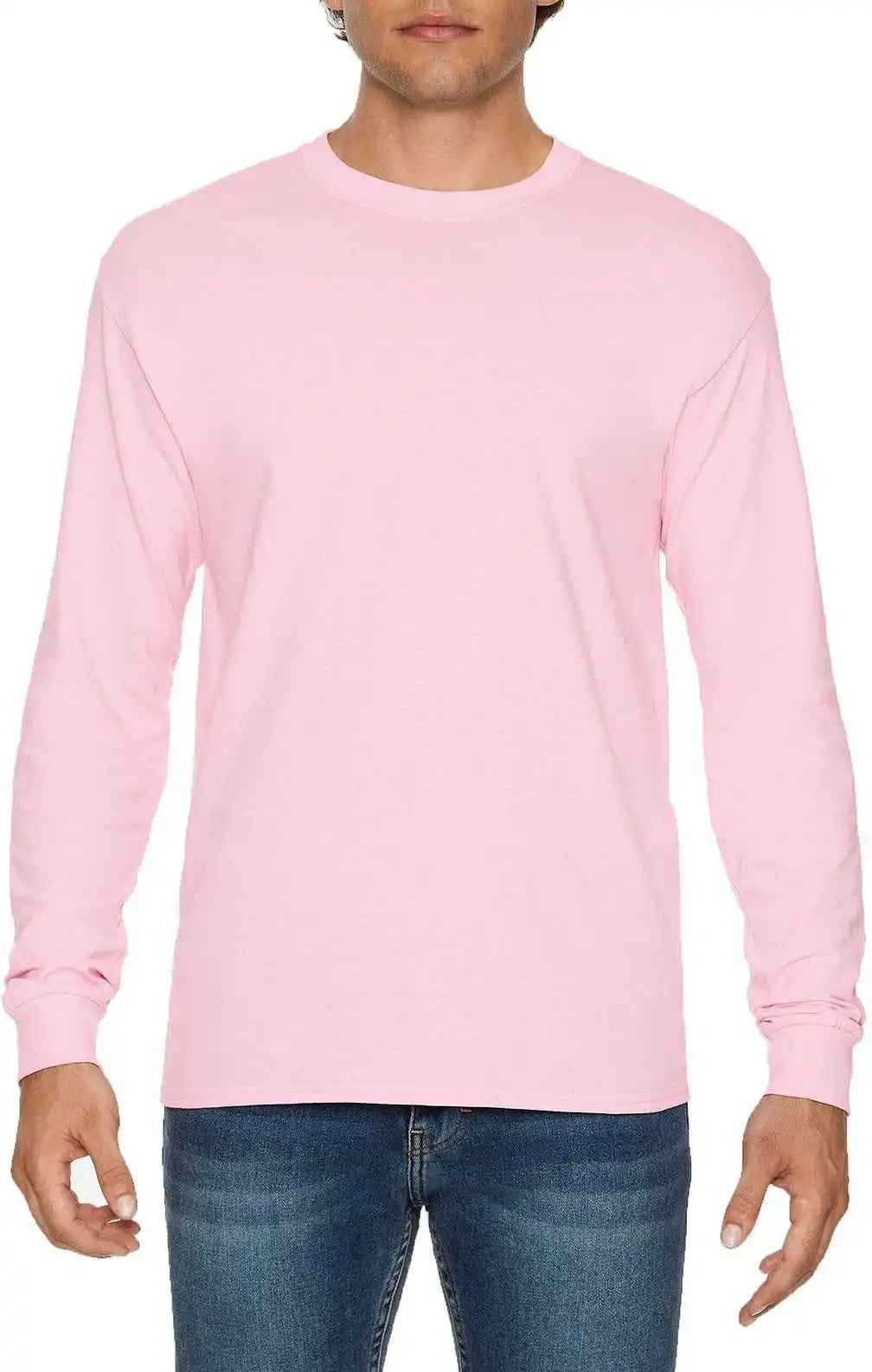 Gildan 5400 Heavy Cotton 100% Long Sleeve t Shirt Light Pink