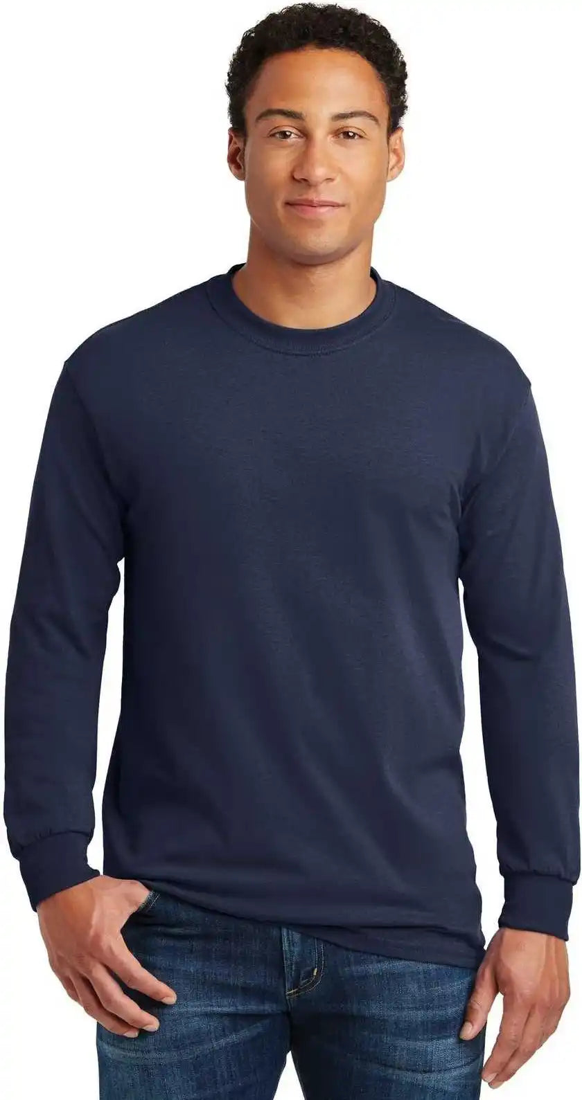 Gildan 5400 Heavy Cotton 100% Long Sleeve t Shirt Navy