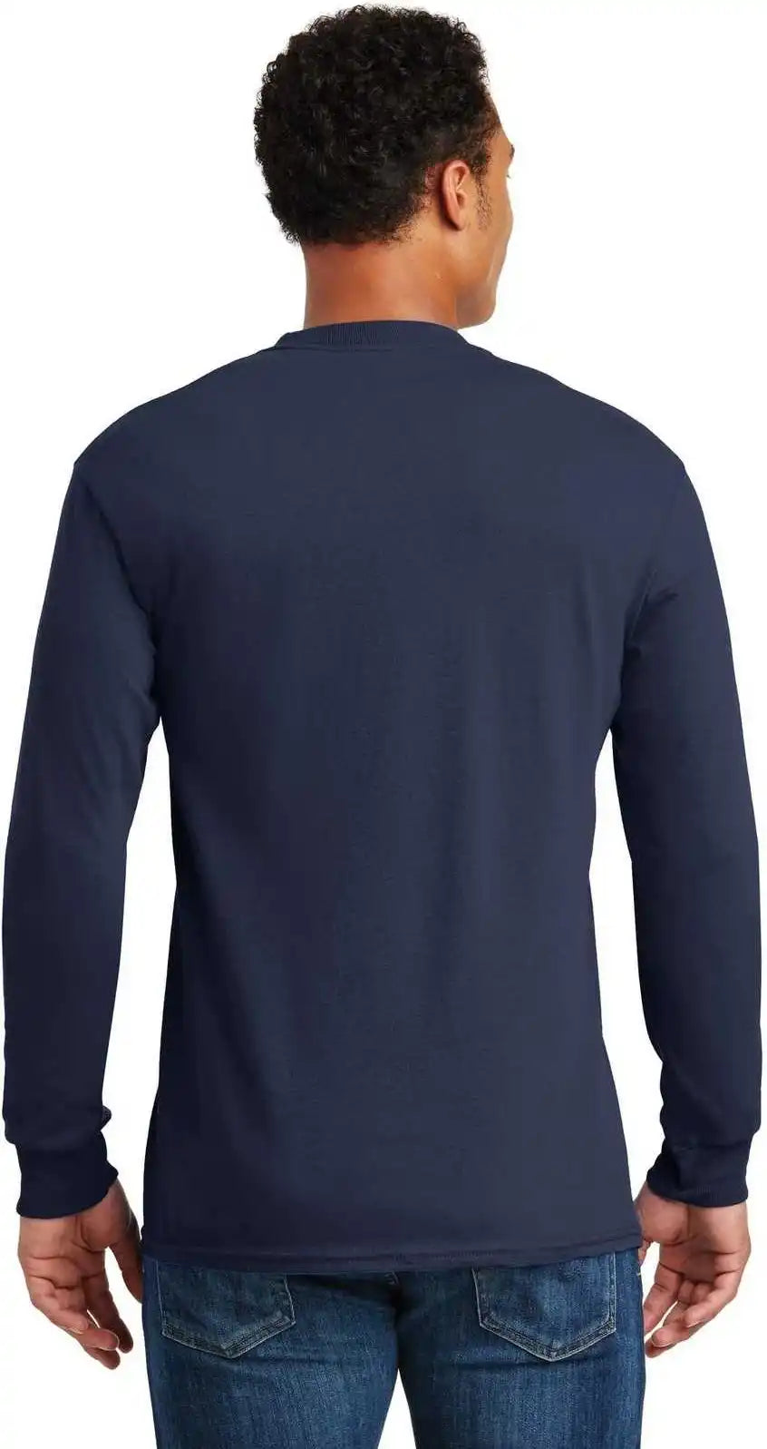 Gildan 5400 Heavy Cotton 100% Long Sleeve t Shirt Navy