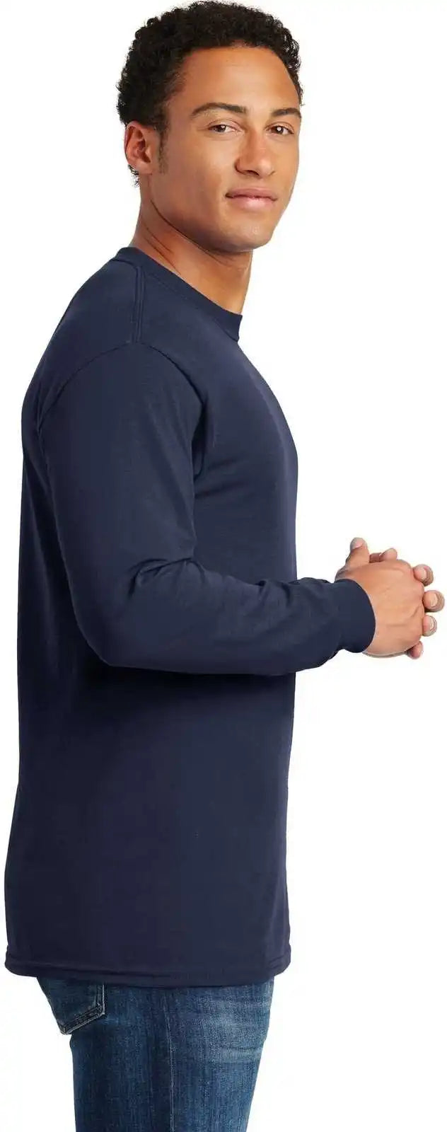 Gildan 5400 Heavy Cotton 100% Long Sleeve t Shirt Navy
