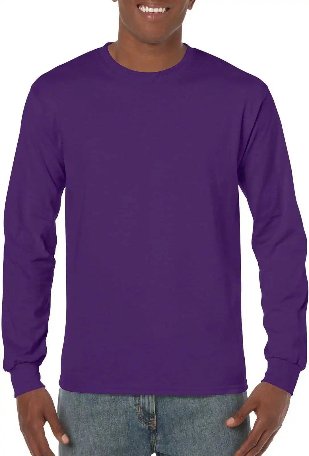 Gildan 5400 Heavy Cotton 100% Long Sleeve t Shirt Purple
