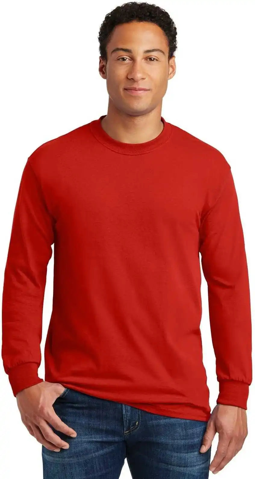 Gildan 5400 Heavy Cotton 100% Long Sleeve t Shirt Red