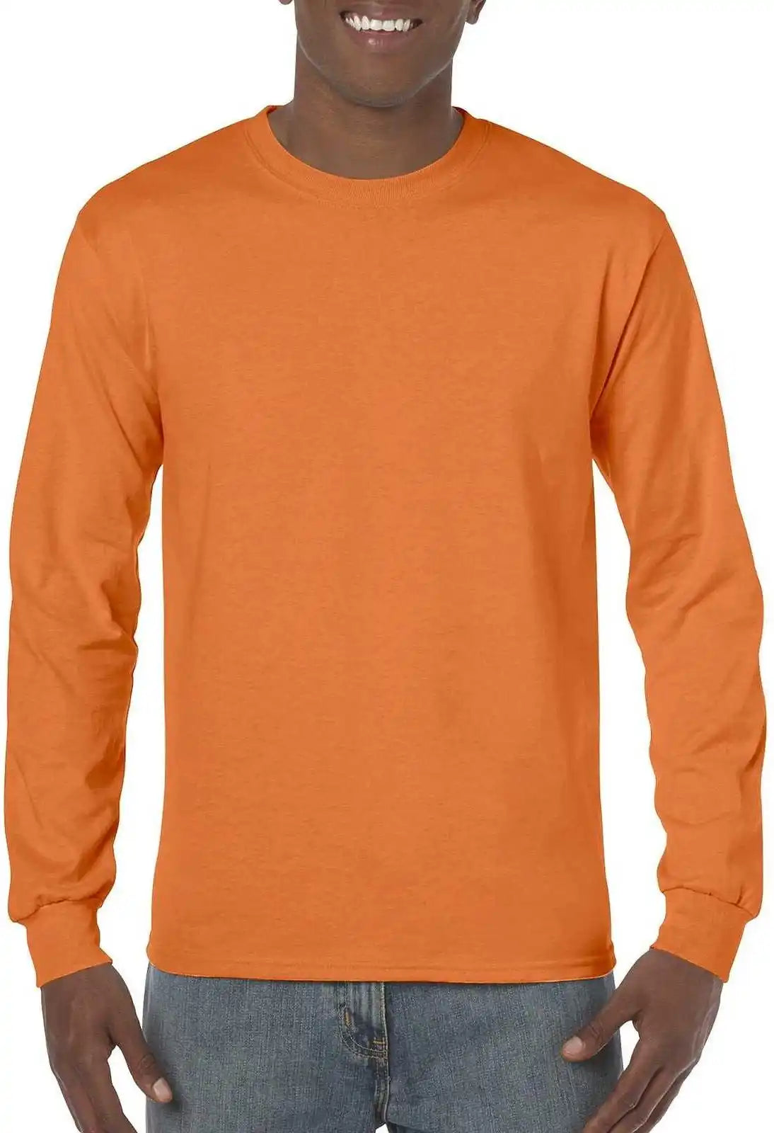 Gildan 5400 Heavy Cotton 100% Long Sleeve t Shirt s Orange
