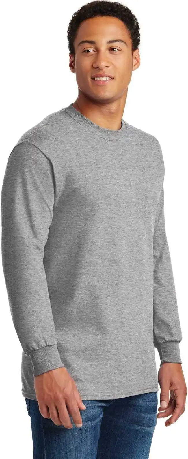 Gildan 5400 Heavy Cotton 100% Long Sleeve t Shirt Sport Gray