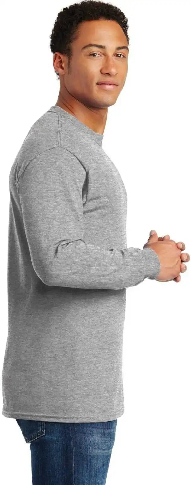 Gildan 5400 Heavy Cotton 100% Long Sleeve t Shirt Sport Gray
