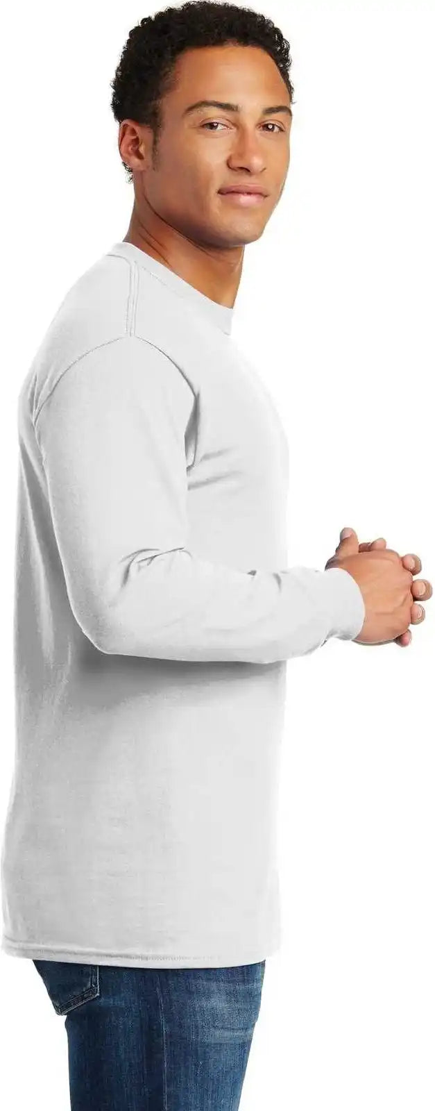 Gildan 5400 Heavy Cotton 100% Long Sleeve t Shirt White