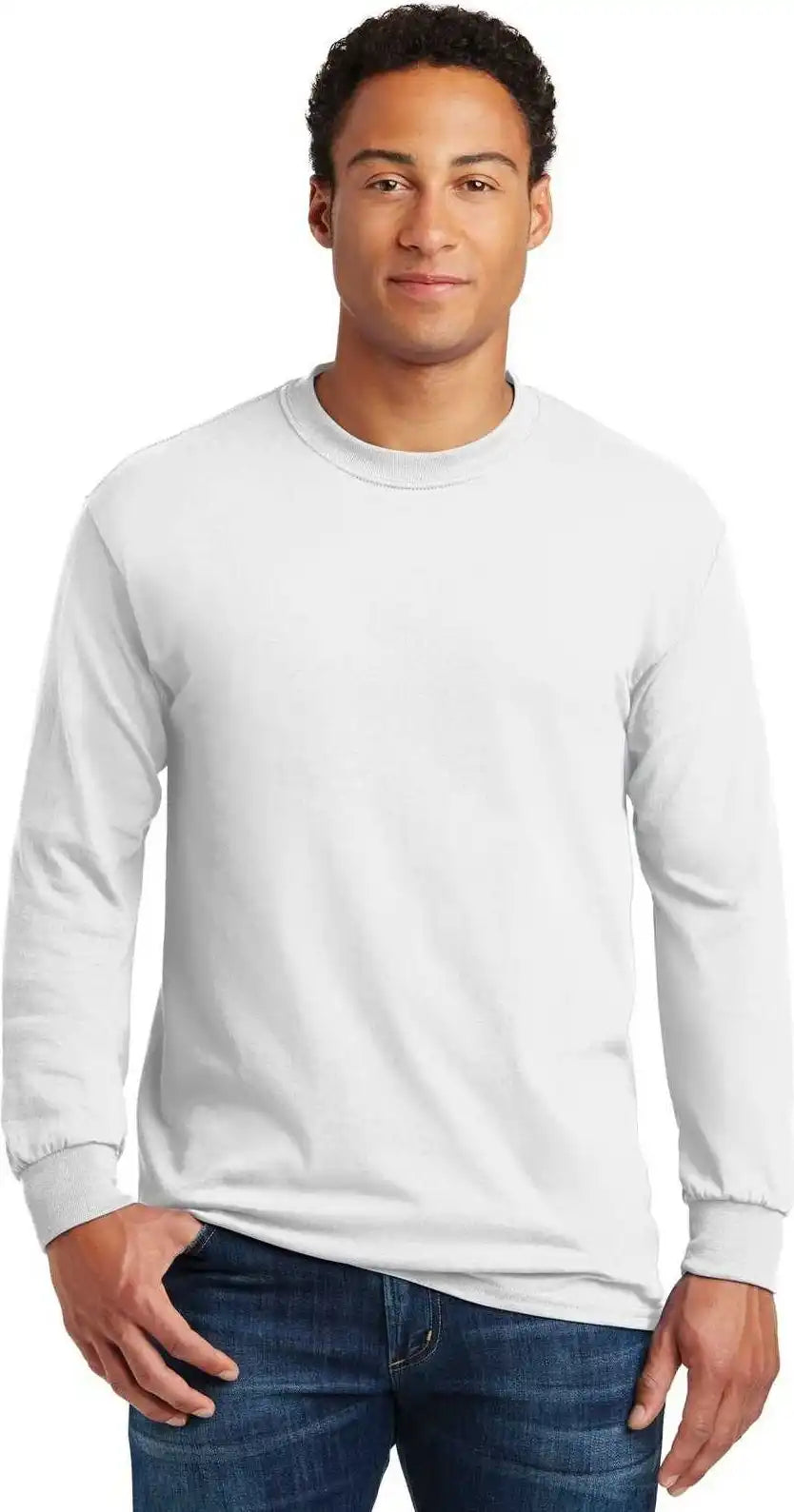 Gildan 5400 Heavy Cotton 100% Long Sleeve t Shirt White