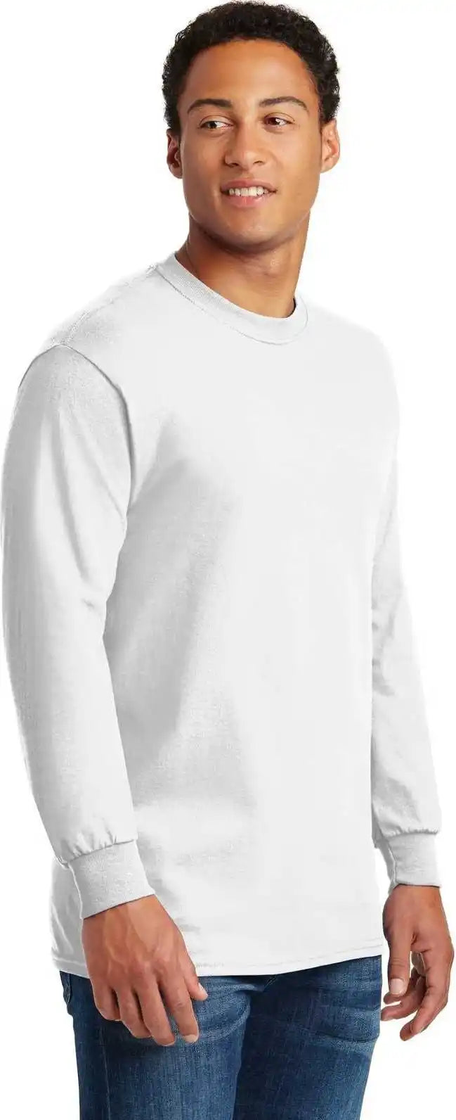 Gildan 5400 Heavy Cotton 100% Long Sleeve t Shirt White