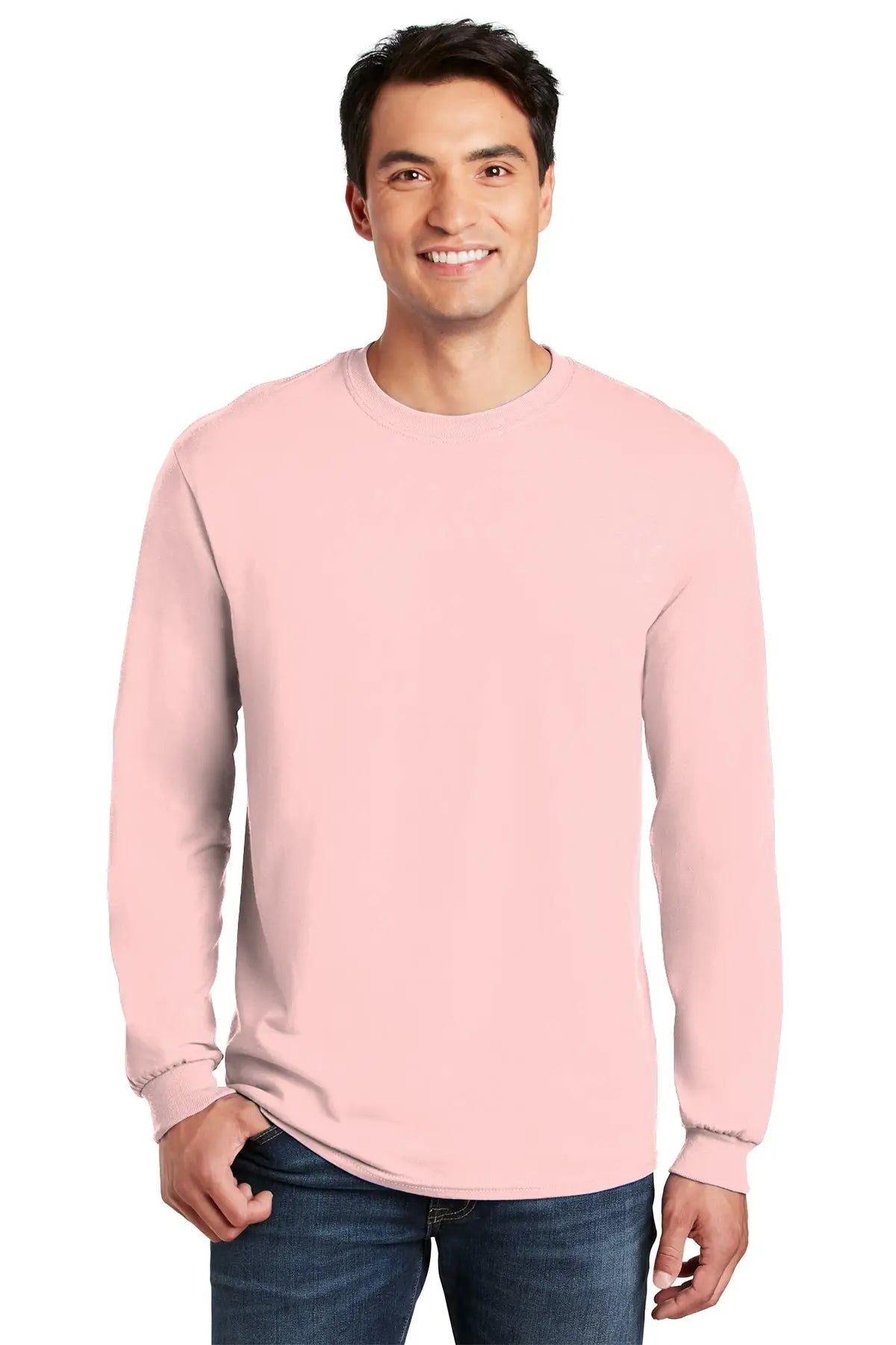 Gildan 5400 Heavy Cotton™ Long Sleeve T-shirt - Light Pink