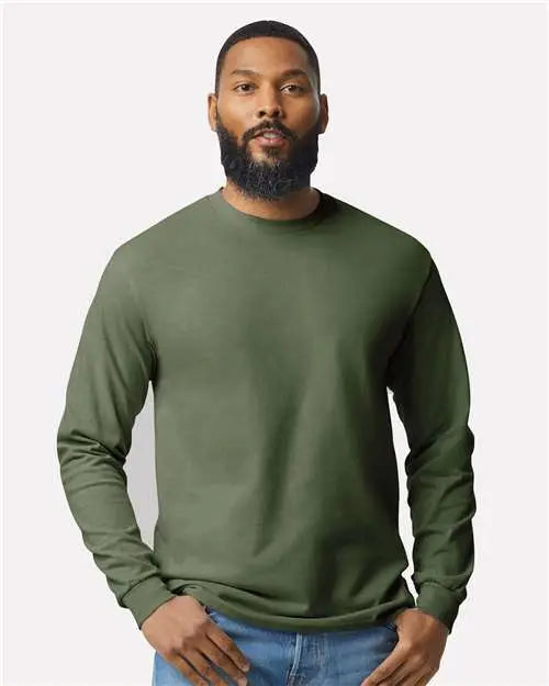 Gildan 5400 Heavy Cotton™ Long Sleeve T-shirt - Military Green