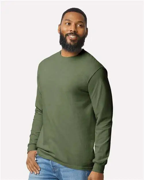 Gildan 5400 Heavy Cotton™ Long Sleeve T-shirt - Military Green