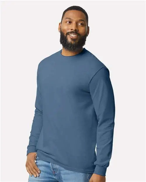 Gildan 5400 Heavy Cottonâ„¢ Long Sleeve T-shirt - Indigo Blue