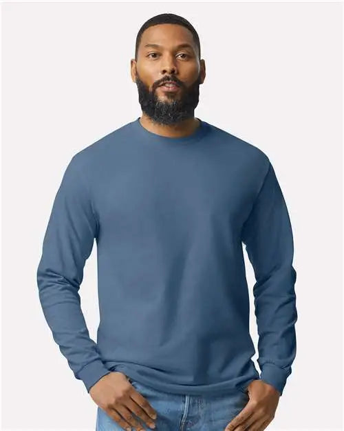 Gildan 5400 Heavy Cottonâ„¢ Long Sleeve T-shirt - Indigo Blue