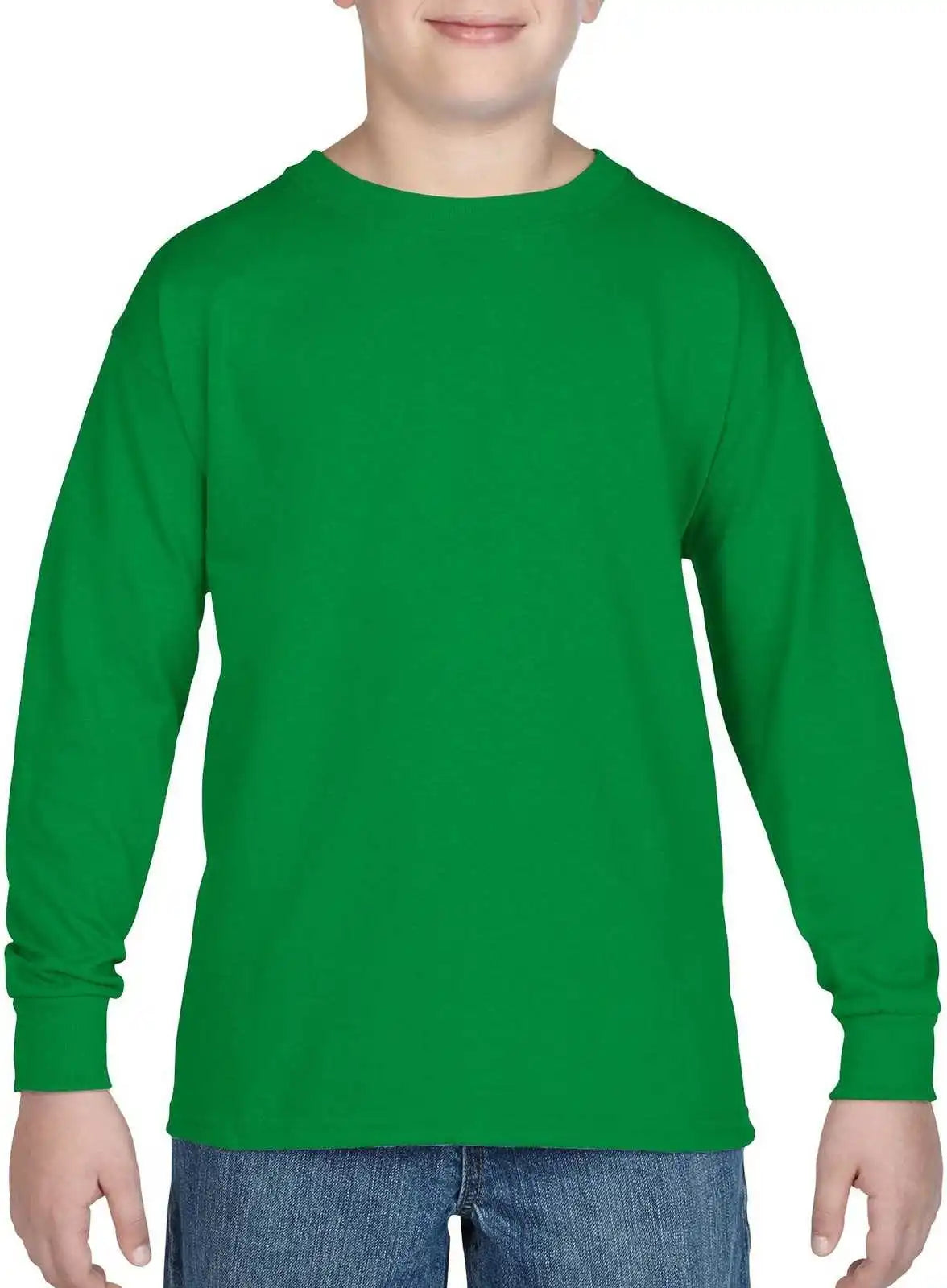 Gildan 5400b Youth Heavy Cotton 100% Long Sleeve T-shirt - Irish Green