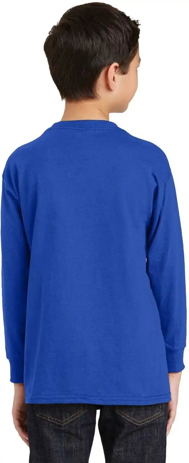 Gildan 5400b Youth Heavy Cotton 100% Long Sleeve t Shirt Royal
