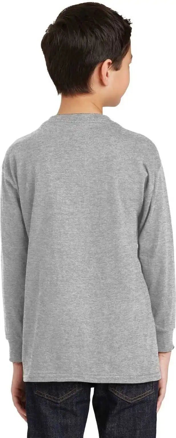 Gildan 5400b Youth Heavy Cotton 100% Long Sleeve t Shirt Sport Gray