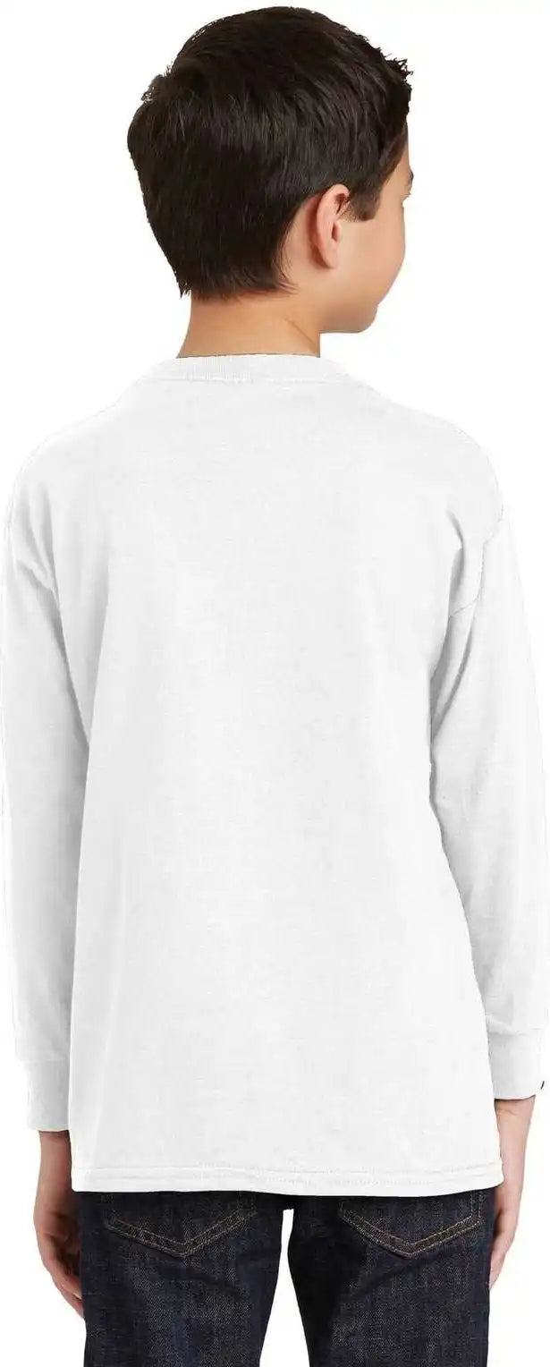 Gildan 5400b Youth Heavy Cotton 100% Long Sleeve t Shirt White