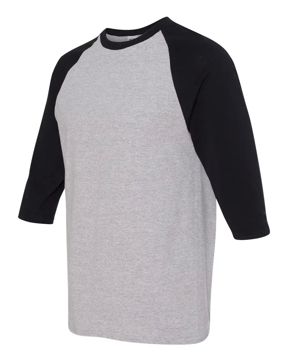 Gildan 5700 Heavy Cotton™ Raglan Three-quarter Sleeve T-shirt - Sport Grey Black - Grey/ / s