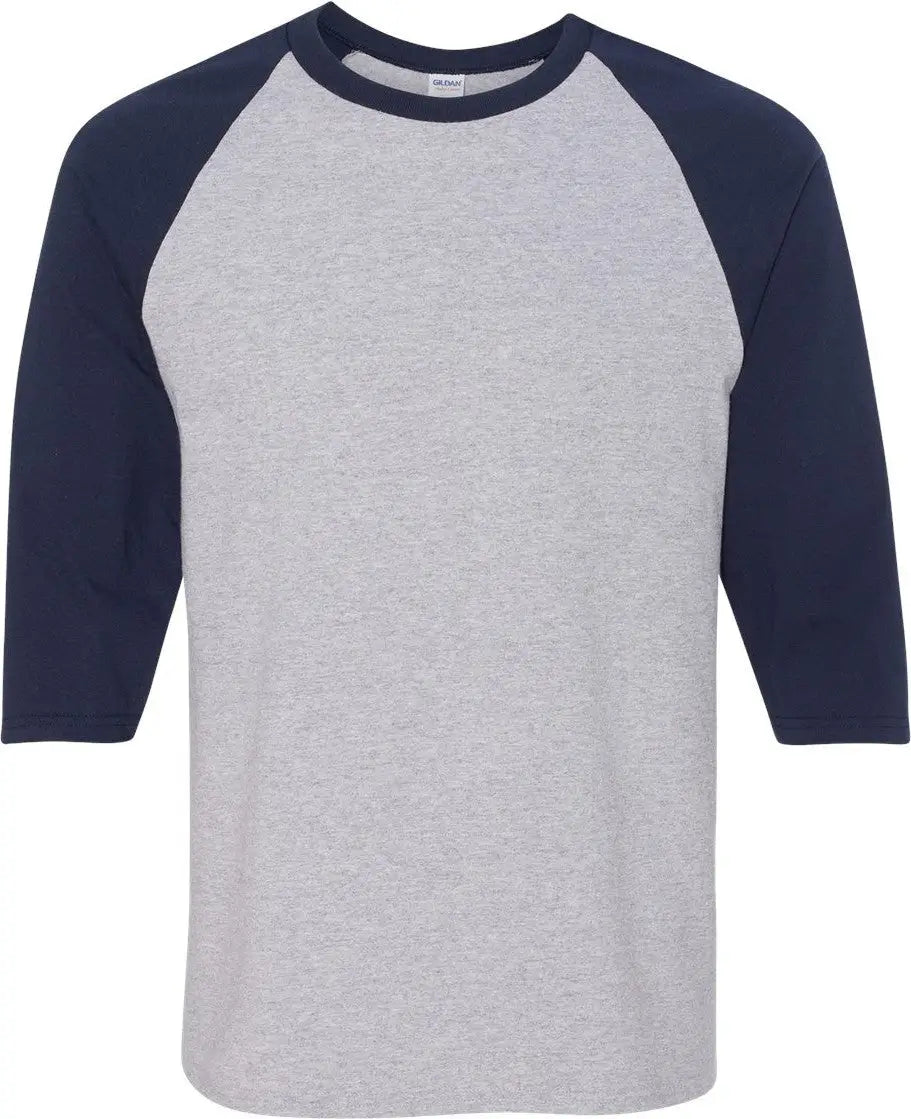 Gildan 5700 Heavy Cottonâ„¢ Raglan Three-quarter Sleeve T-shirt - Sport Grey Navy