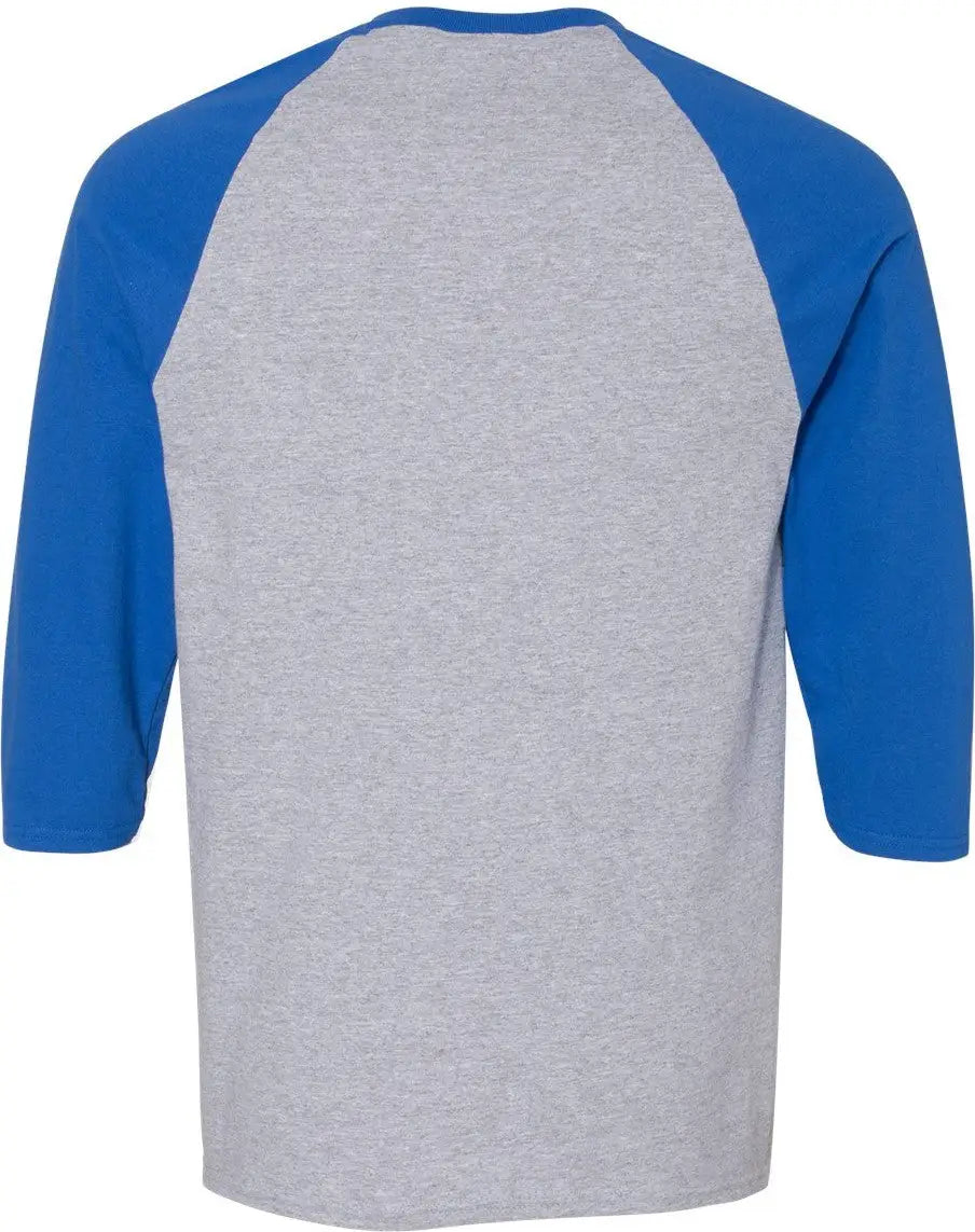 Gildan 5700 Heavy Cottonâ„¢ Raglan Three-quarter Sleeve T-shirt - Sport Grey Royal