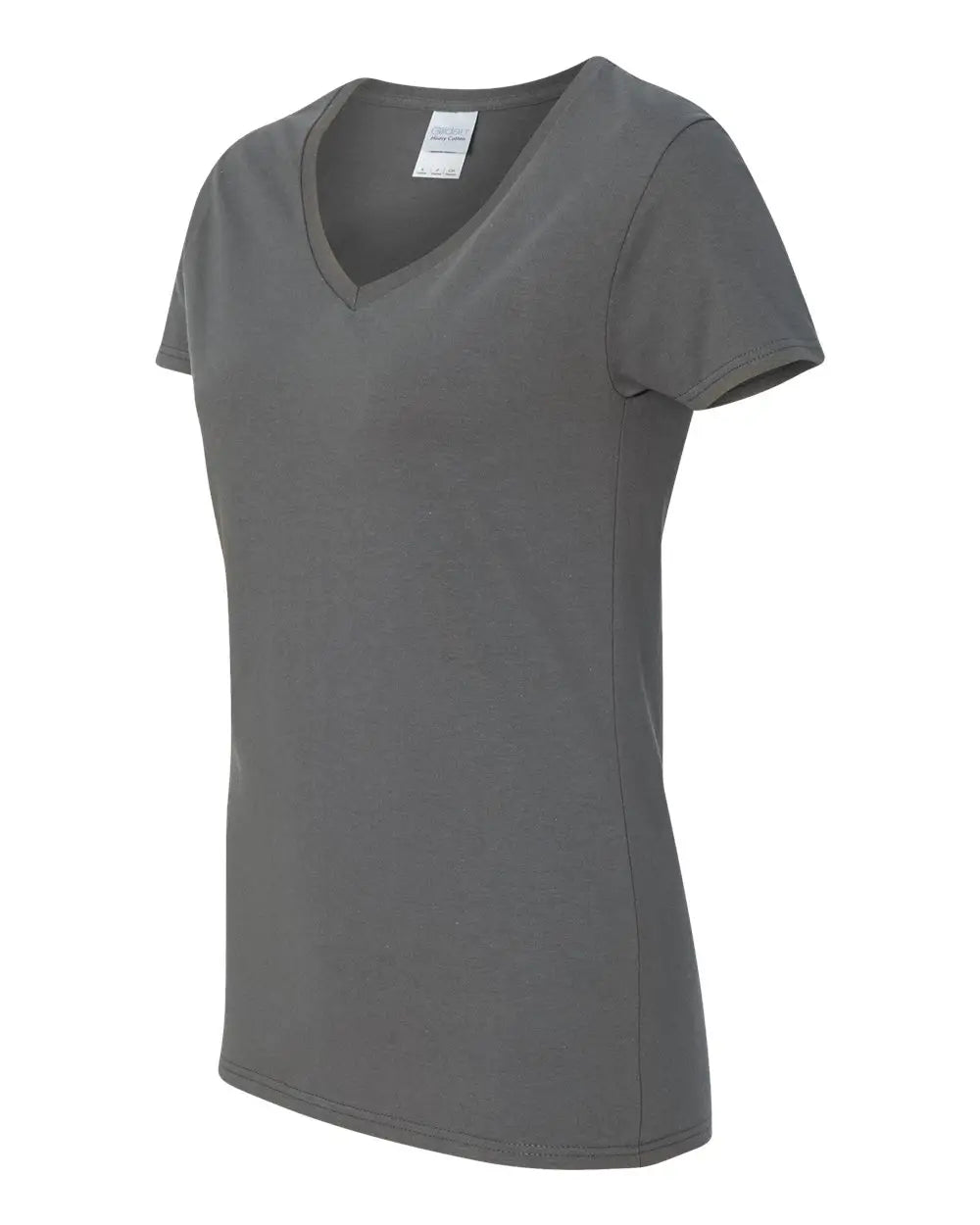 Gildan 5v00l Heavy Cotton™ Women’s V-neck T-shirt - Charcoal - Dark Gray / s