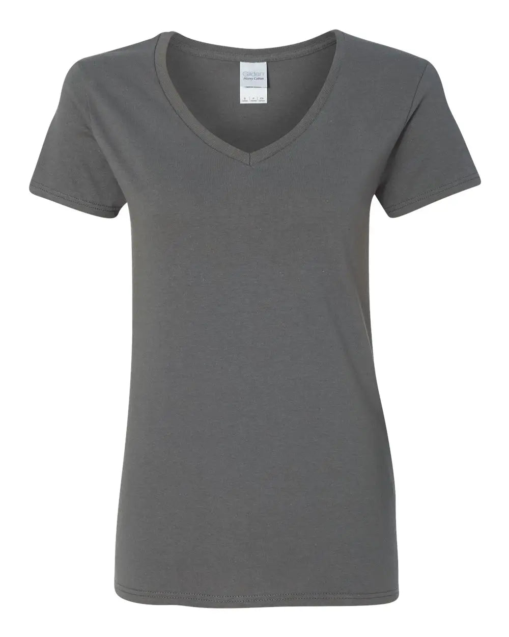 Gildan 5v00l Heavy Cotton™ Women’s V-neck T-shirt - Charcoal - Dark Gray / s