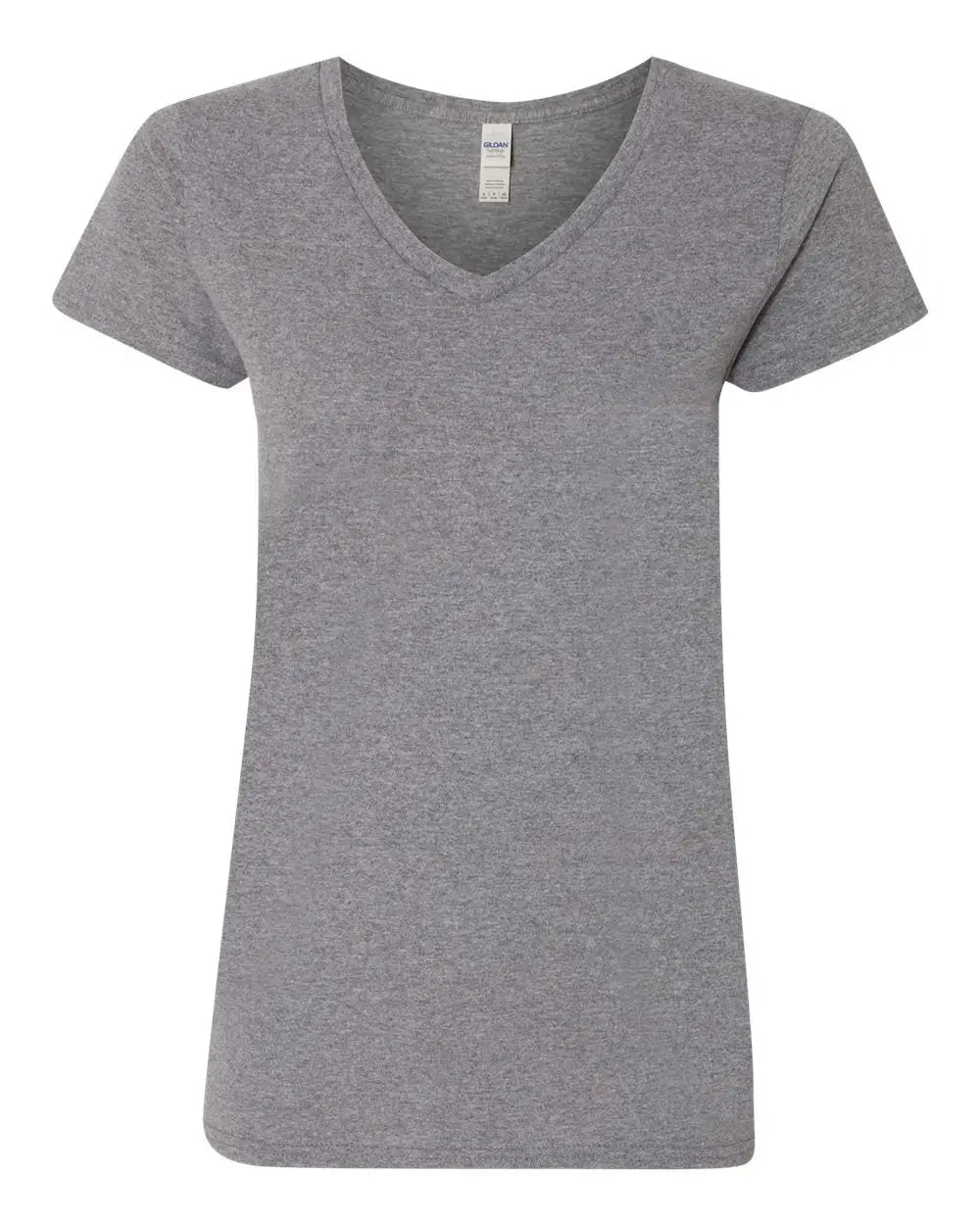 Gildan 5v00l Heavy Cotton™ Women’s V-neck T-shirt - Graphite Heather - Dark Gray / s