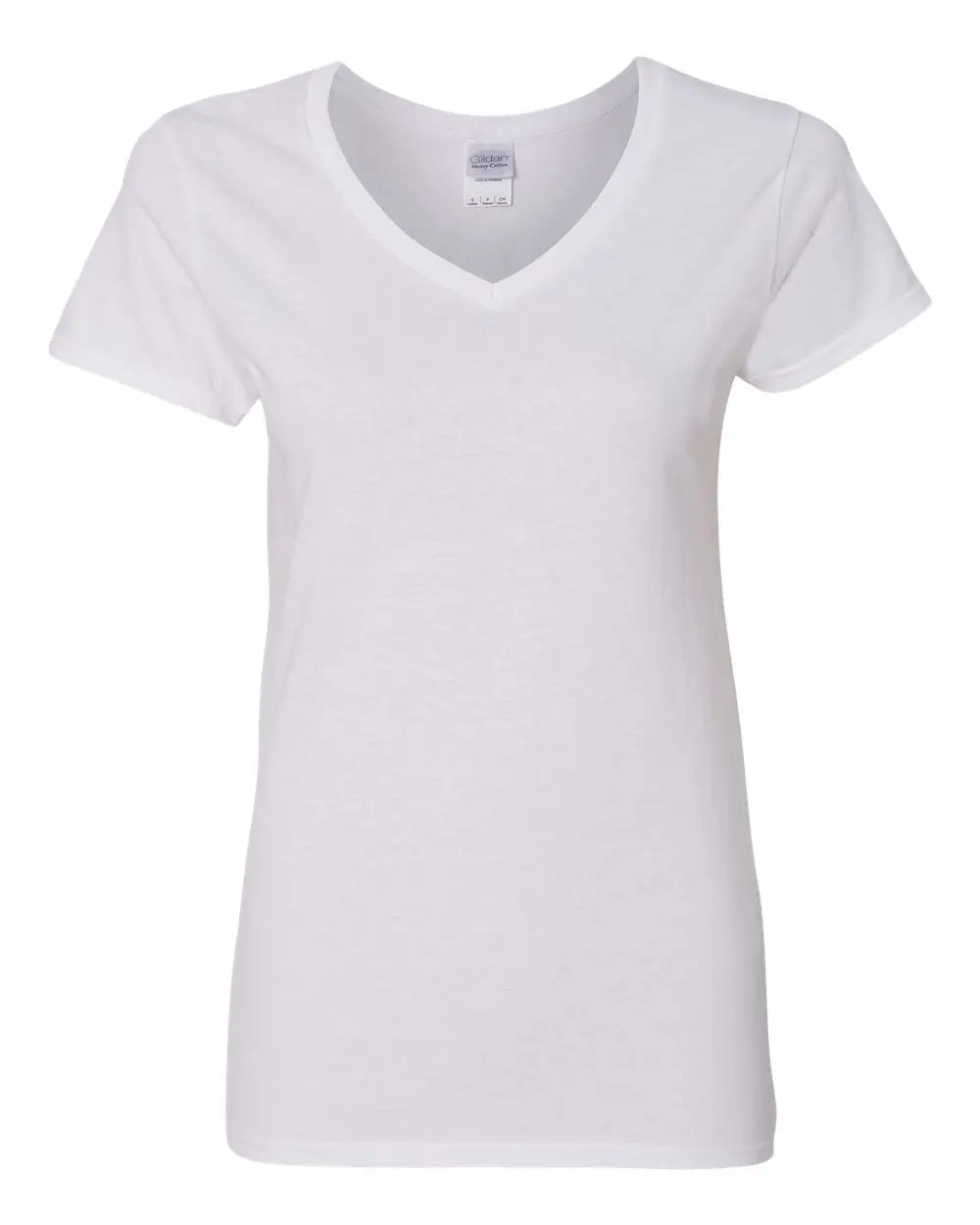 Gildan 5v00l Heavy Cottonâ„¢ Women’s V-neck T-shirt - White