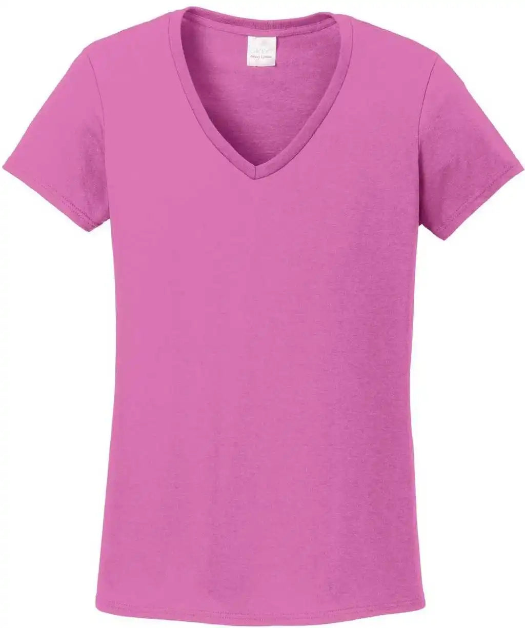 Gildan 5v00l Ladies Heavy Cotton 100% v Neck t Shirt Azalea
