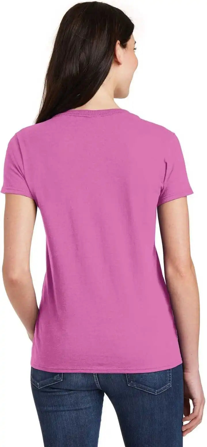Gildan 5v00l Ladies Heavy Cotton 100% v Neck t Shirt Azalea