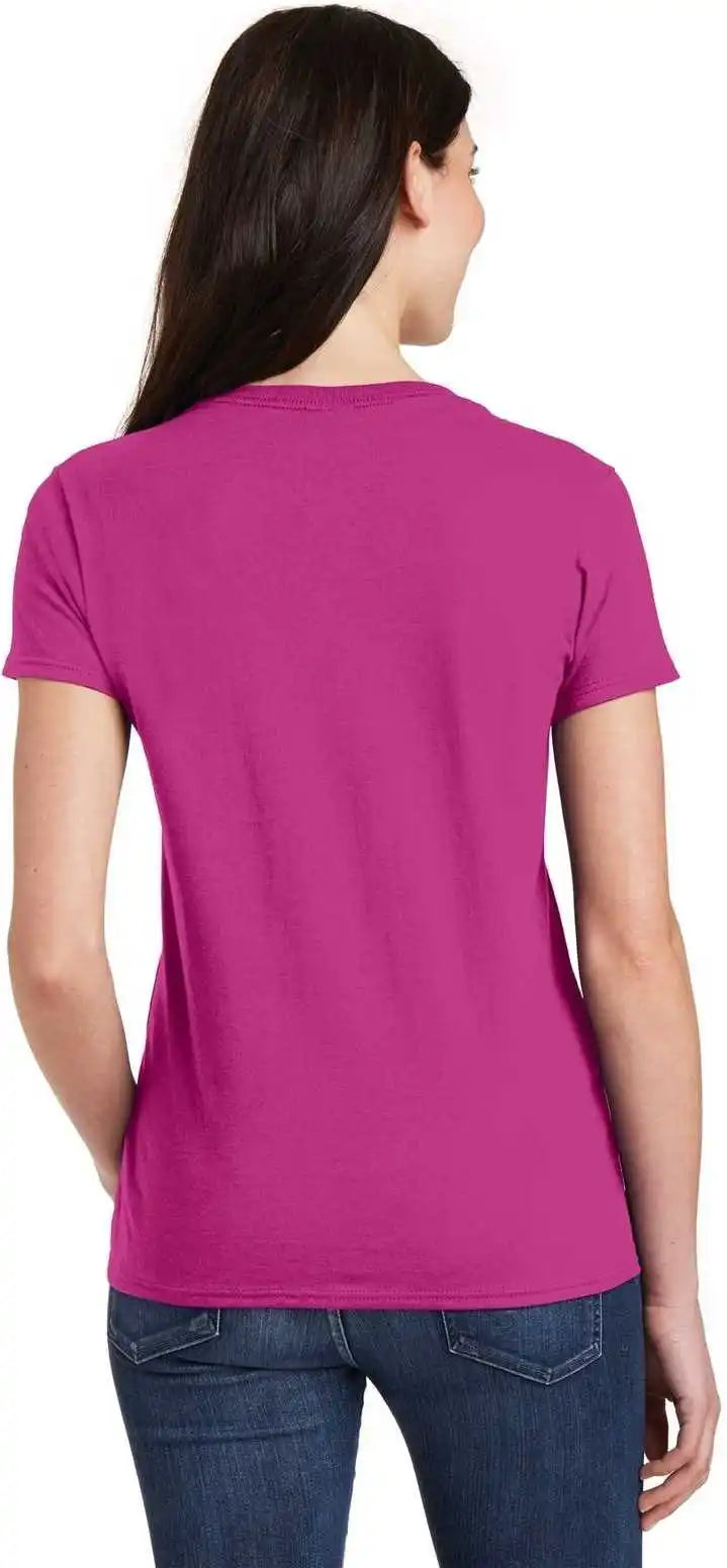 Gildan 5v00l Ladies Heavy Cotton 100% v Neck t Shirt Heliconia