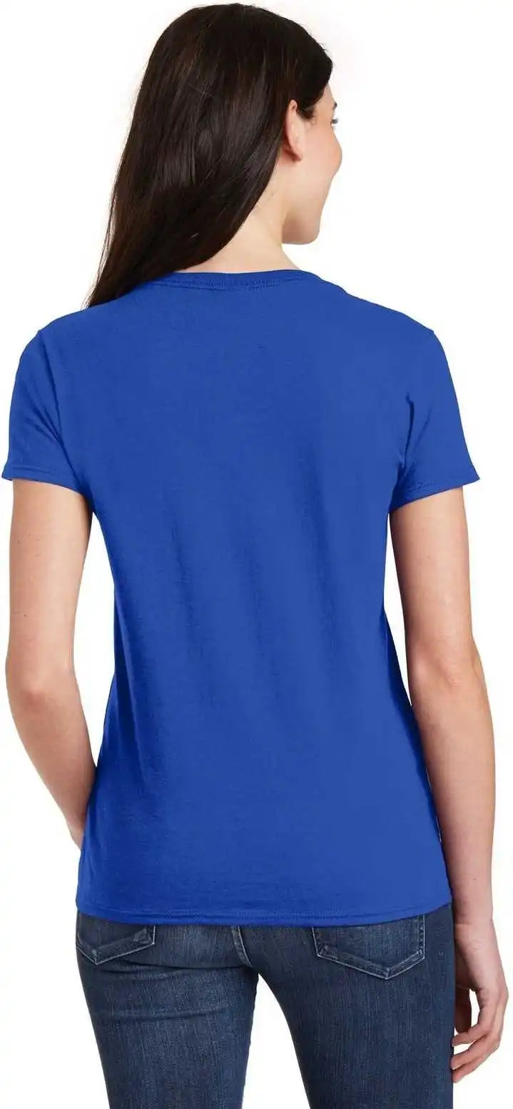Gildan 5v00l Ladies Heavy Cotton 100% v Neck t Shirt Royal