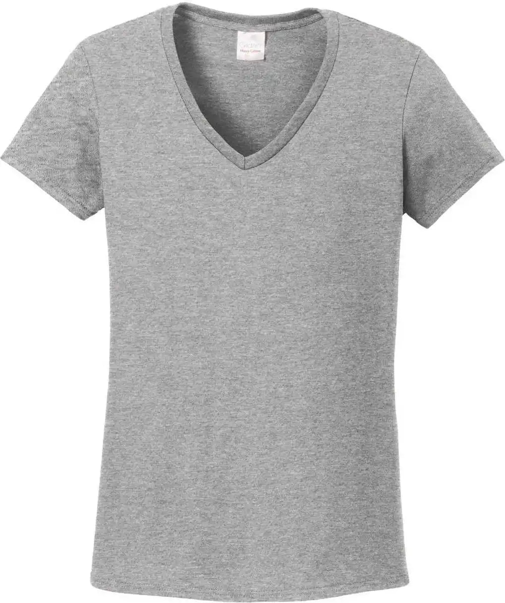 Gildan 5v00l Ladies Heavy Cotton 100% v Neck t Shirt Sport Gray