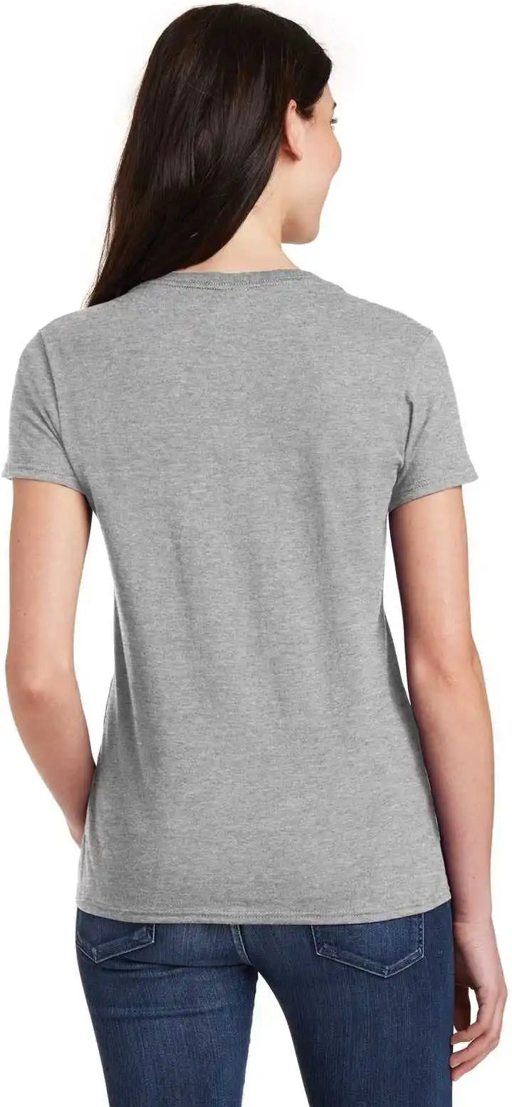 Gildan 5v00l Ladies Heavy Cotton 100% v Neck t Shirt Sport Gray