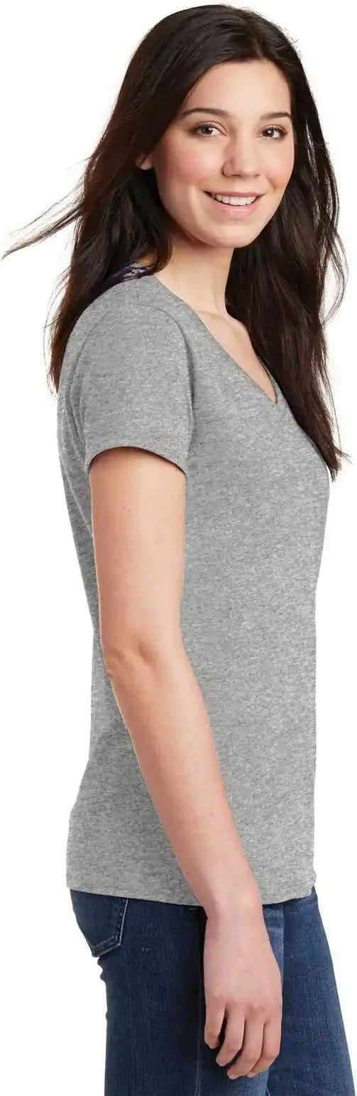 Gildan 5v00l Ladies Heavy Cotton 100% v Neck t Shirt Sport Gray