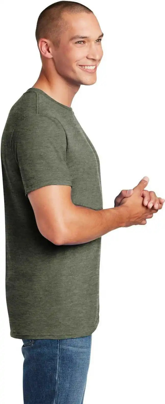 Gildan 64000 Softstyle t Shirt Heather Military Green