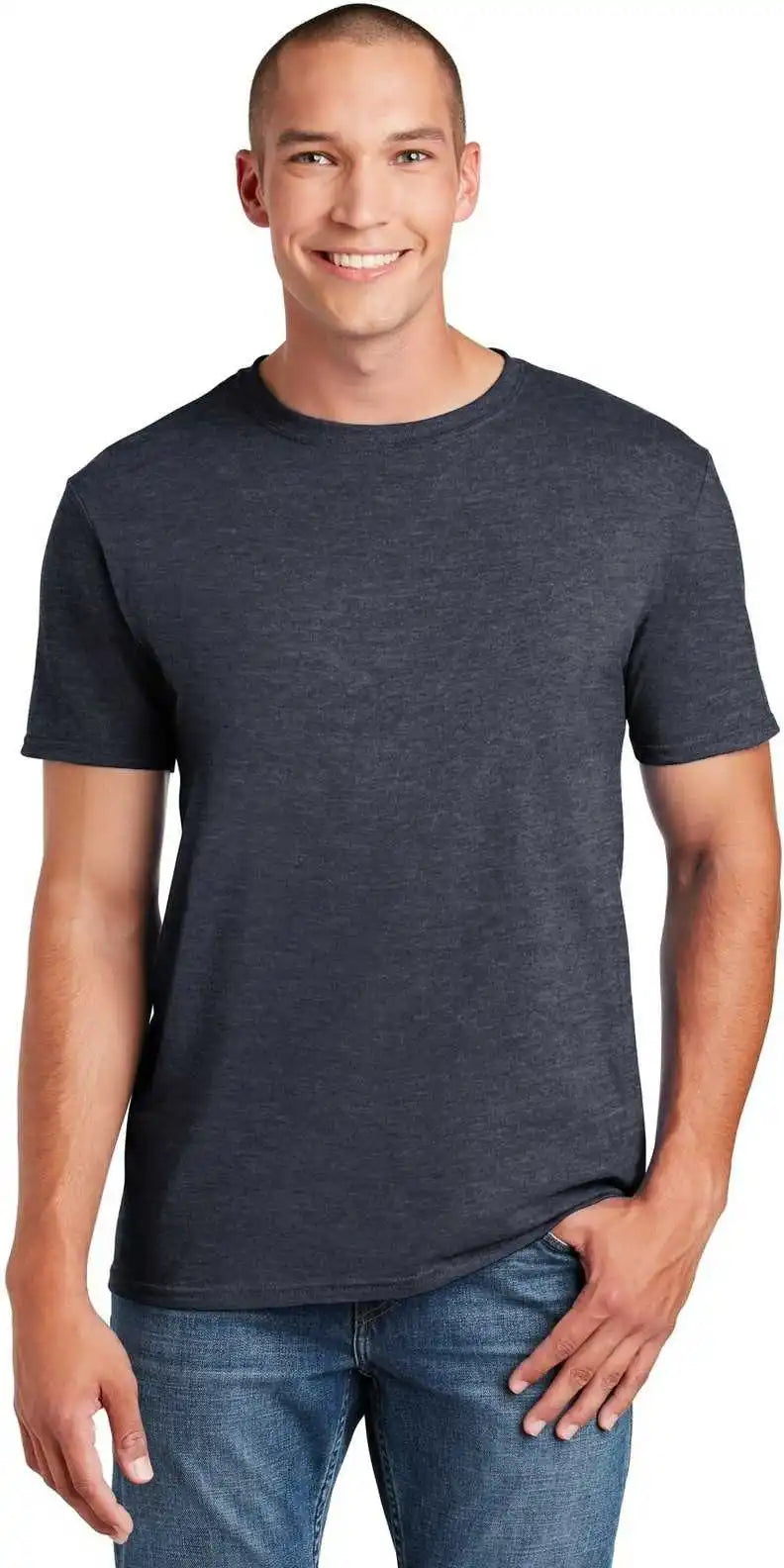 Gildan 64000 Softstyle t Shirt Heather Navy