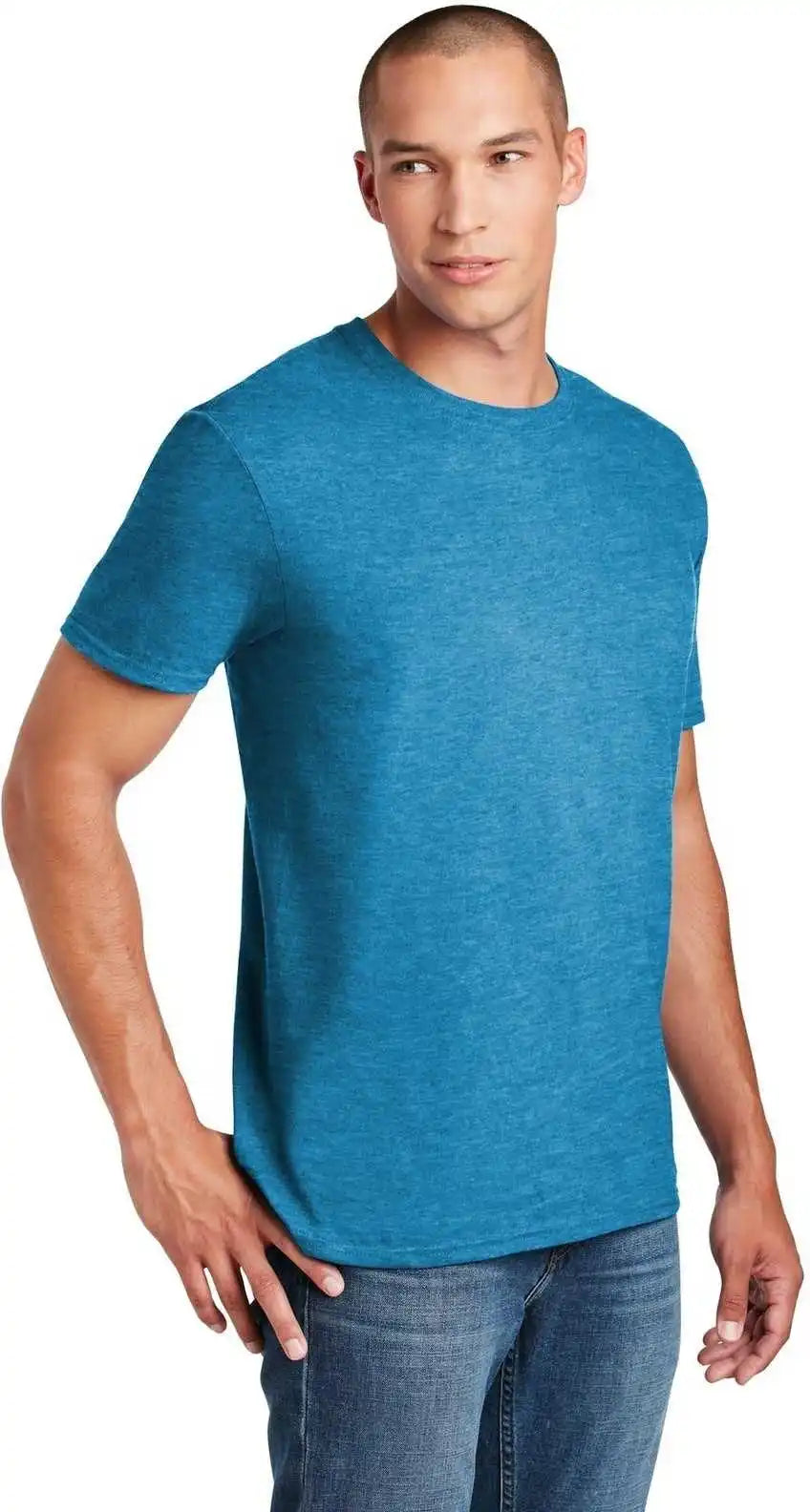 Gildan 64000 Softstyle t Shirt Heather Sapphire