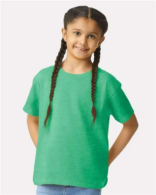 Gildan 64000b Softstyle® Youth T-shirt - Heather Irish Green