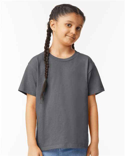 Gildan 64000b Softstyle Youth T-shirt - Heather Dark Grey