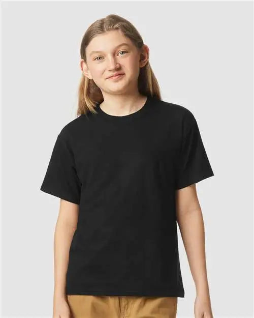 Gildan 64000bcvc Softstyle® Youth Cvc T-shirt - Pitch Black