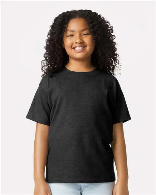 Gildan 64000bcvc Softstyle® Youth Cvc T-shirt - Pitch Black Mist