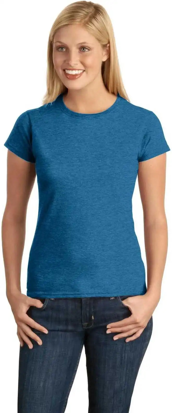 Gildan 64000l Softstyle Ladies t Shirt Antique Sapphire