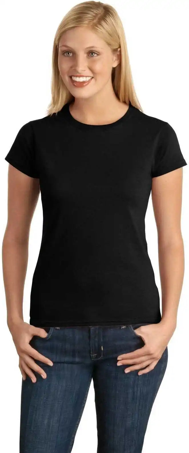 Gildan 64000l Softstyle Ladies t Shirt Black