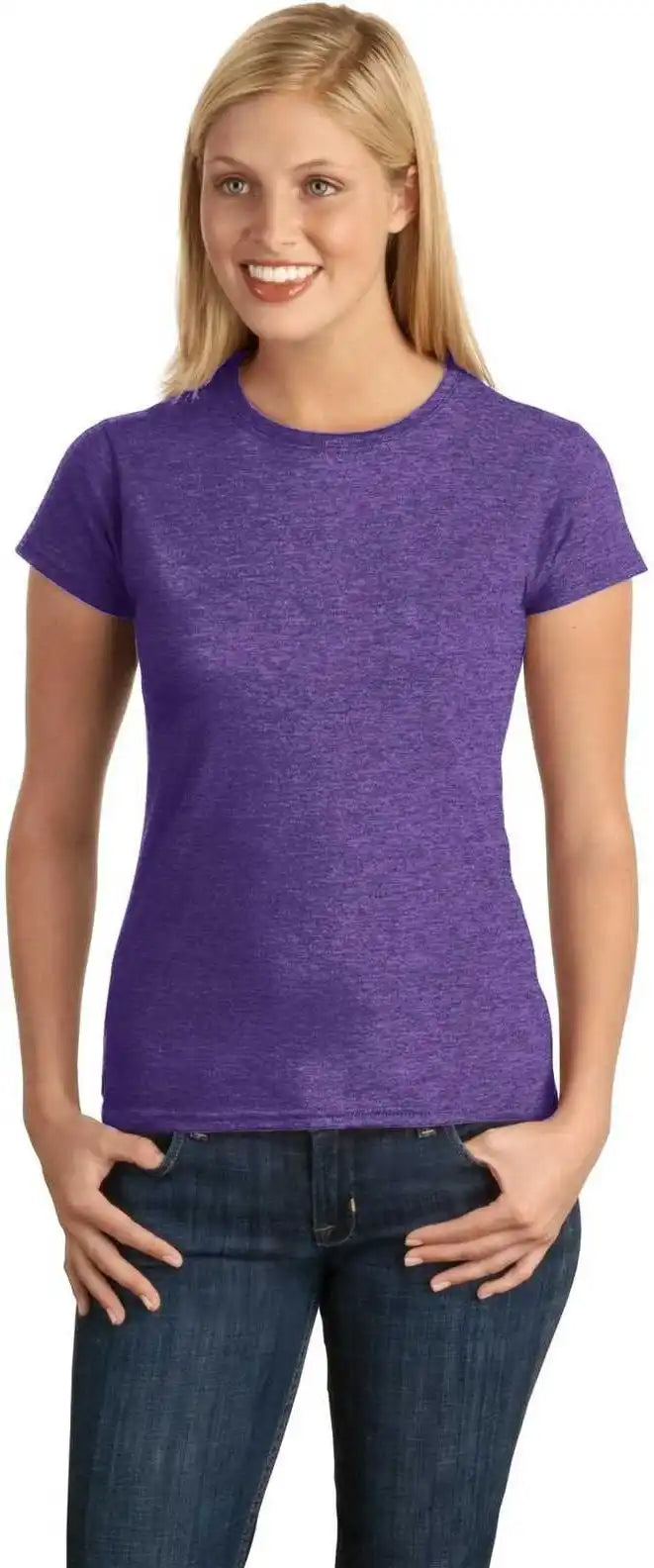 Gildan 64000l Softstyle Ladies t Shirt Heather Purple