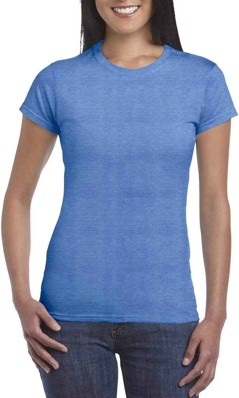 Gildan 64000l Softstyle Ladies t Shirt Heather Royal