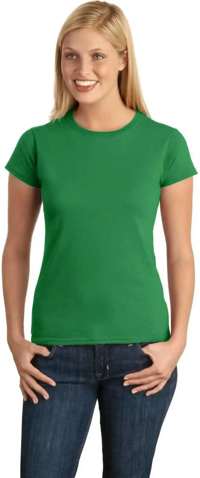 Gildan 64000l Softstyle Ladies t Shirt Irish Green