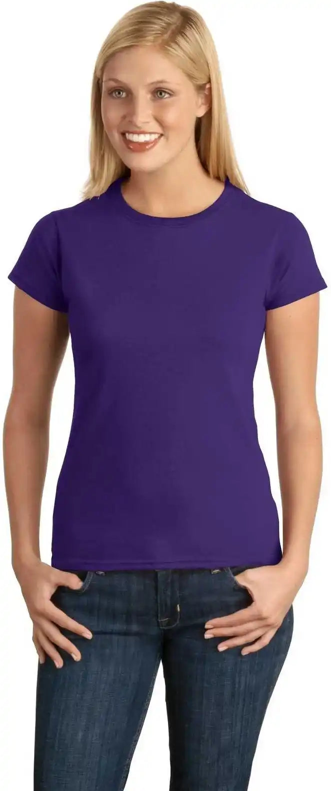 Gildan 64000l Softstyle Ladies t Shirt Purple