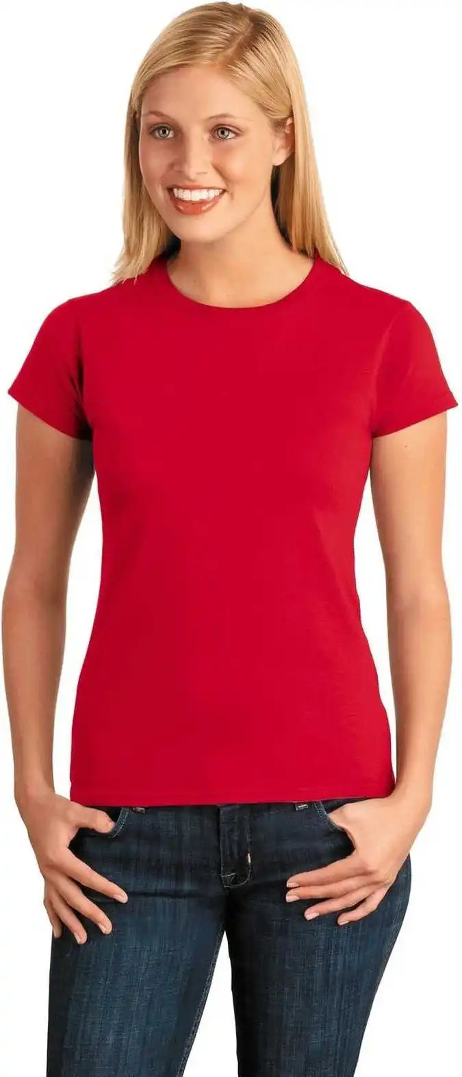 Gildan 64000l Softstyle Ladies t Shirt Red