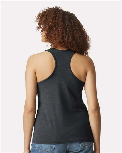 Gildan 64220lcvc Softstyleâ Women’s Cvc Racerback Tank Top - Pitch Black Mist
